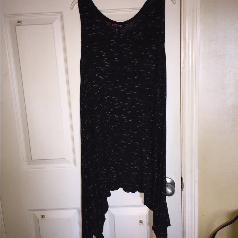 Asymmetrical Black White Specked Tunic